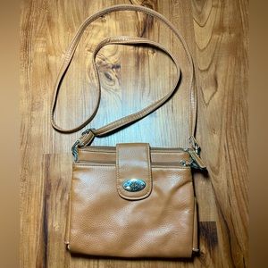 TREVISO Brown Medium Sized Crossbody Organizer Purse